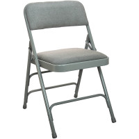 Flash Furniture DPI903F-GG-2 2-Pack Advantage Grey Padded Metal Folding Chair - Grey 1-in Fabric Seat